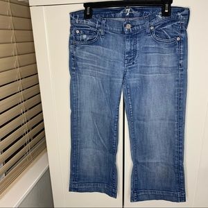 7 for All Mankind Bermuda Denim Shorts Crop Dojo Jeans